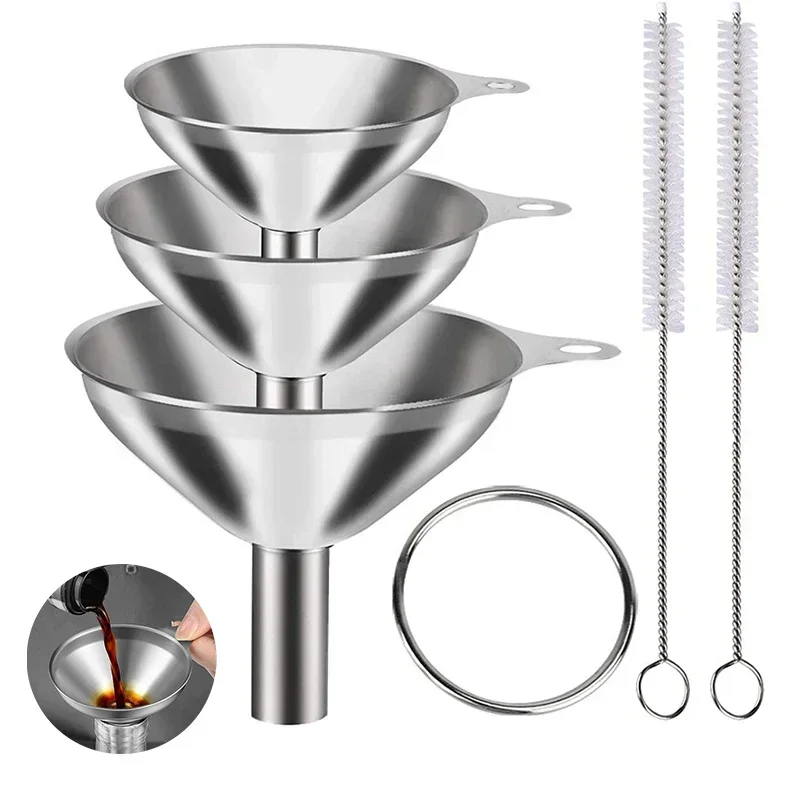 Kitchen Gadgets Small - 3/5 Pcs 스테인레스 스틸 주방 깔때기