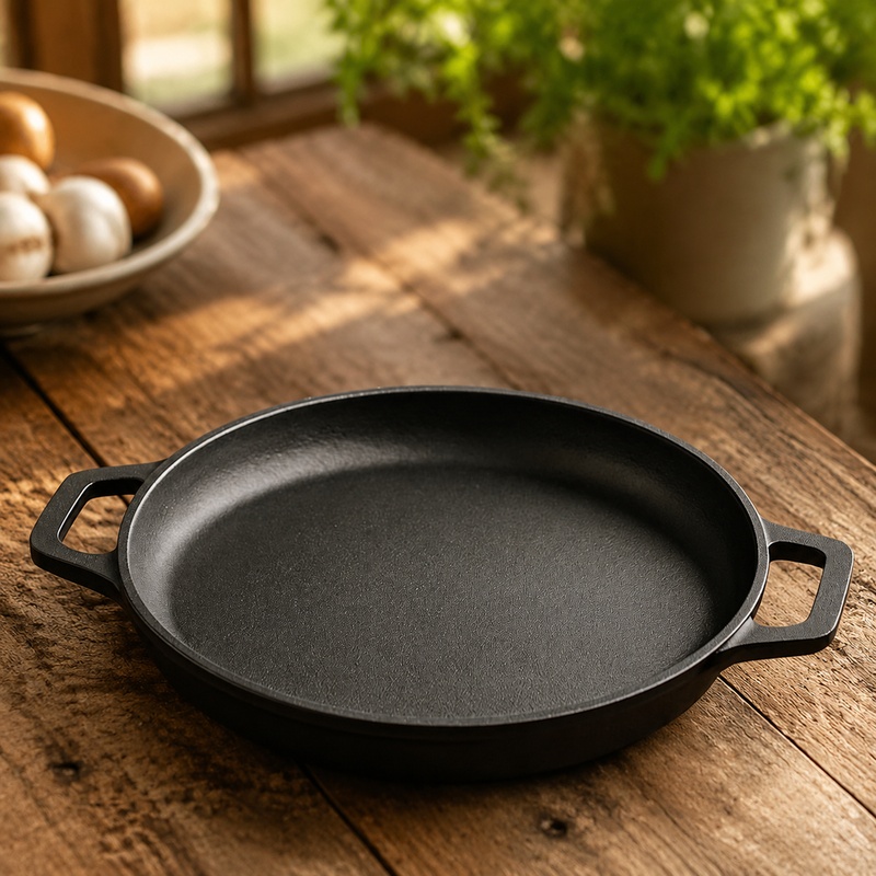 Cast Iron Skillet - 내구성이 뛰어난 코팅된 주철 프라이팬, 실내외에서