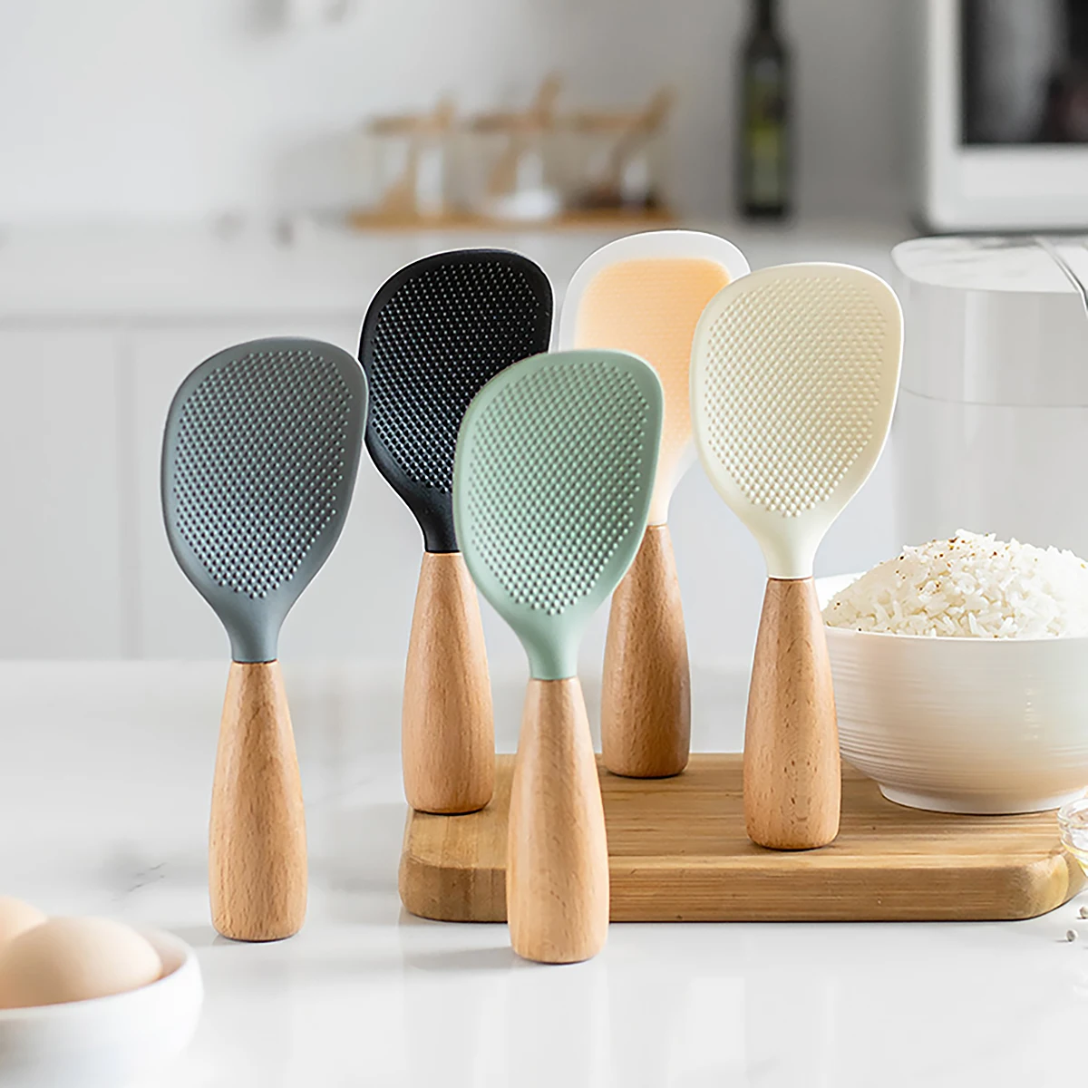 Kitchen Gadgets On Sale - 교수형 실리콘 쌀 숟가락 주방 국자