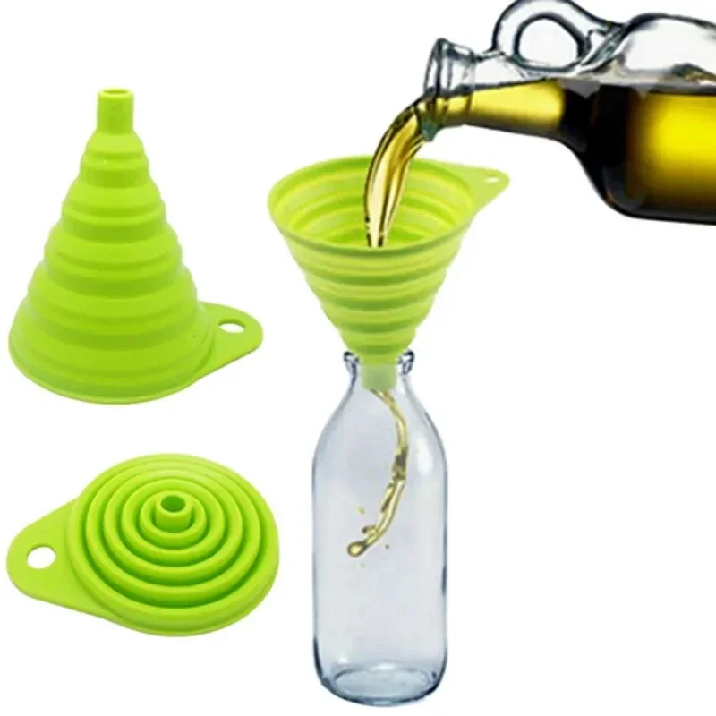 Kitchen Gadgets Small - 1/4개 실리콘 접이식 깔때기, 접을 수