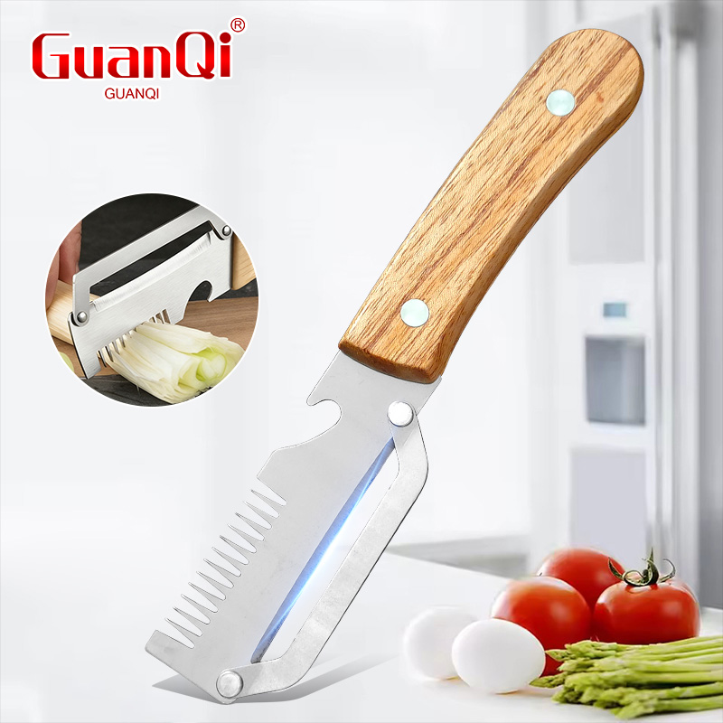 다기능 필러 스테인레스 스틸 나무 손잡이 야채 필러 감 - Household Kitchen Gadgets Vegetable Cutter Silk Cutter 리뷰 및 가격