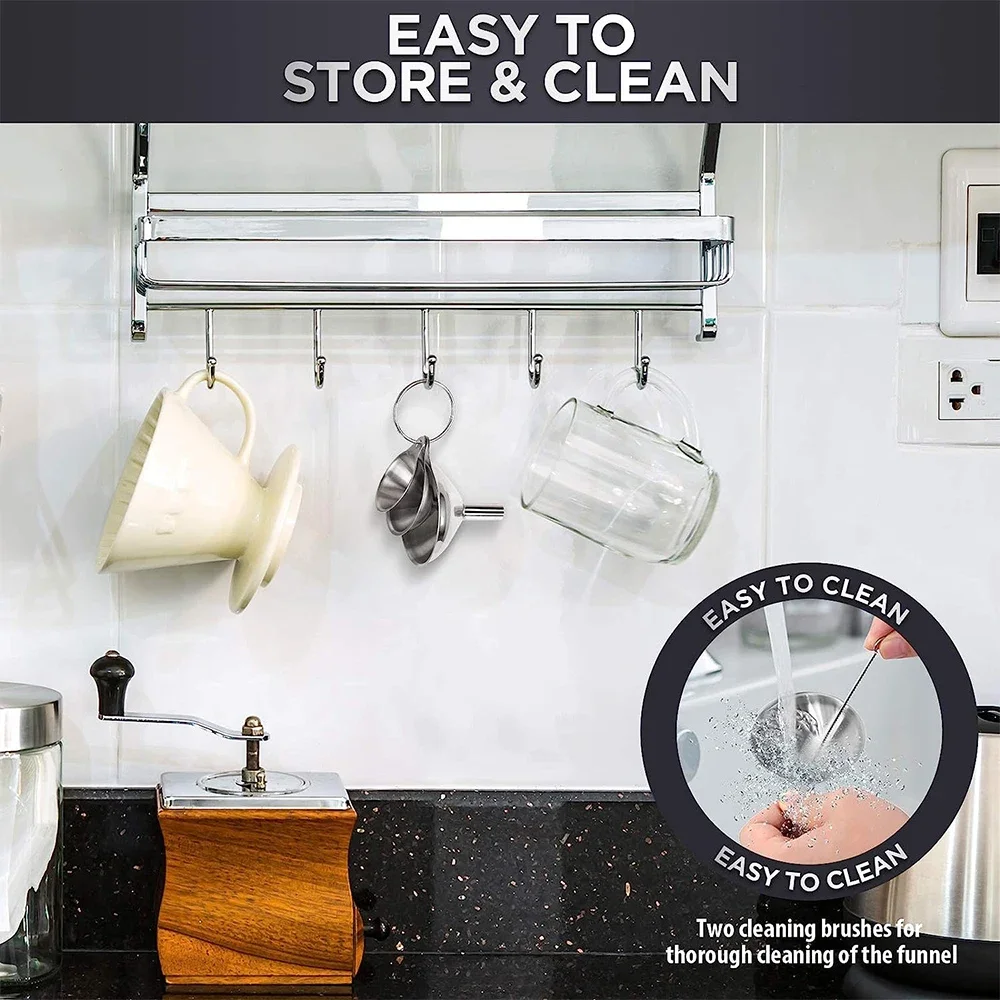 3Pcs 스테인레스 스틸 주방 깔때기 병 채우기 세트  - Kitchen Gadgets Small 리뷰 및 가격