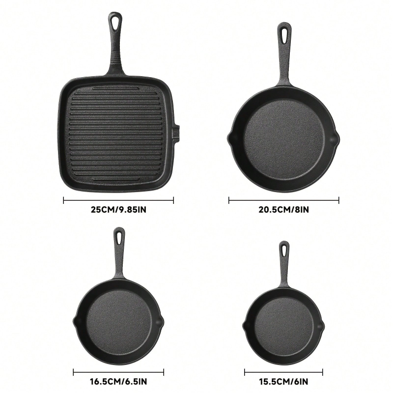 4피스 무쇠 프라이팬 세트 논스틱 프라이팬 오븐 사용  - Cast Iron Skillet 리뷰 및 가격