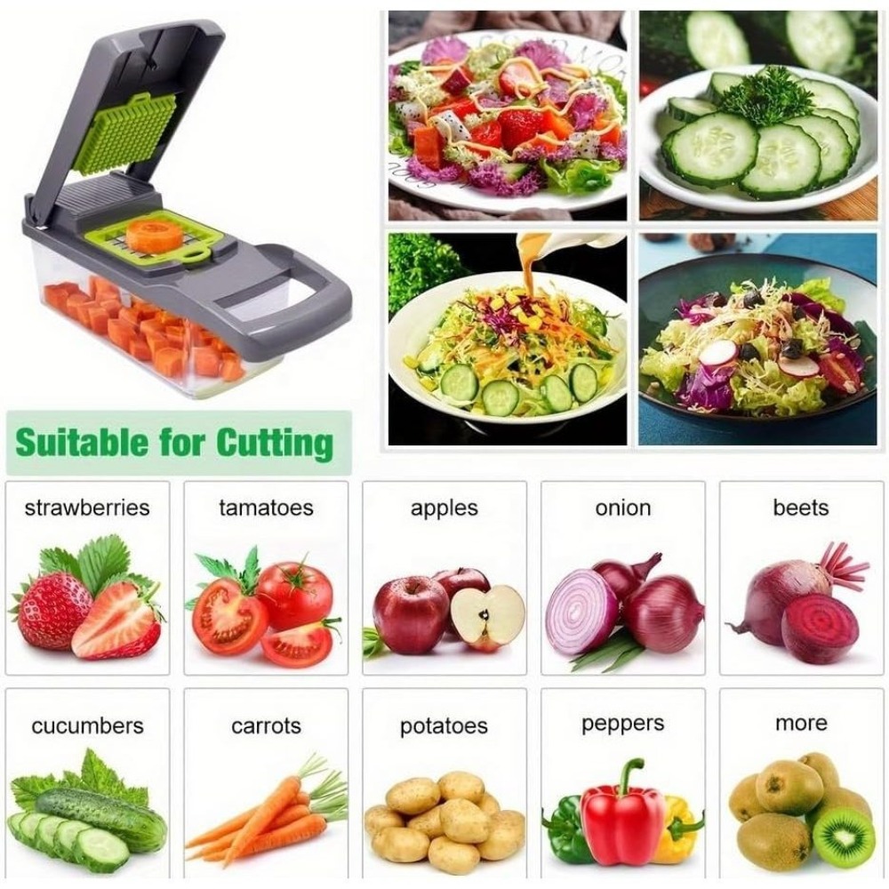 16 in 1 만능 야채 채칼 수동 야채 다지기 야채  - Household Kitchen Gadgets Vegetable Cutter Silk Cutter 리뷰 및 가격