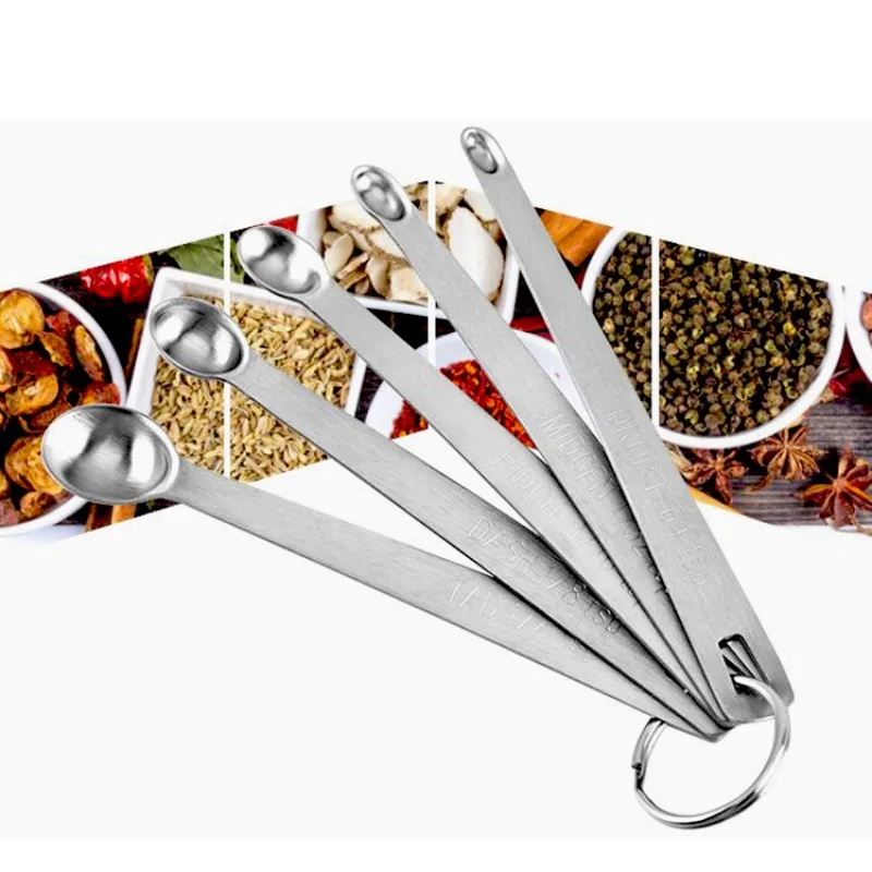 새로운 5개 세트 미니 계량 스푼 세트 스테인리스 스틸 - Kitchen Gadgets Set 리뷰 및 가격