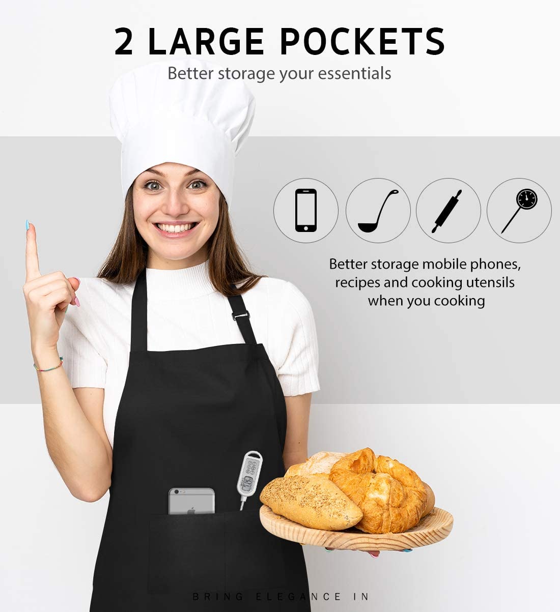 18 색상 여성용 맞춤형 로고 앞치마 남성용 요리사 작 - Kitchen Gadgets For Women 리뷰 및 가격