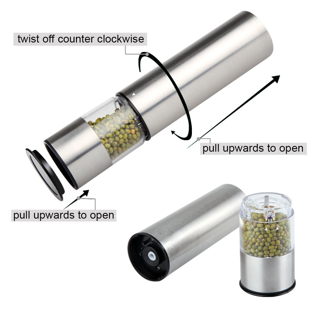 A56T-스테인리스 스틸 전기 소금 및 후추 분쇄기 자 - Kitchen Gadgets Gifts 리뷰 및 가격