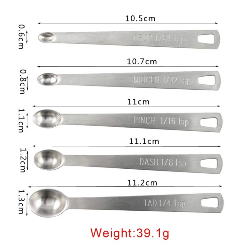 5개 세트 소형 계량 스푼 스테인리스 스틸 커피 차 양 - Kitchen Gadgets Set 리뷰 및 가격