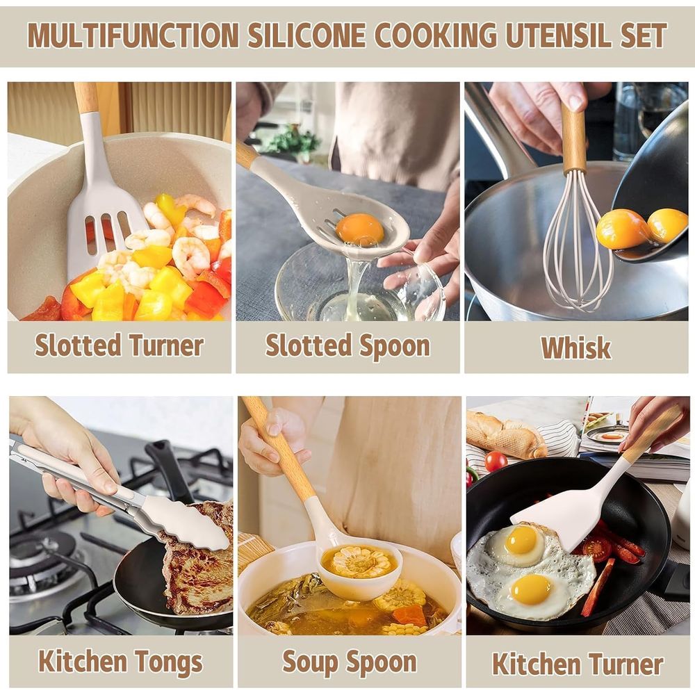 두꺼운 실리콘 주방 도구 세트 - 조리기구 세트, 내열 - Kitchen Gadgets Set 리뷰 및 가격