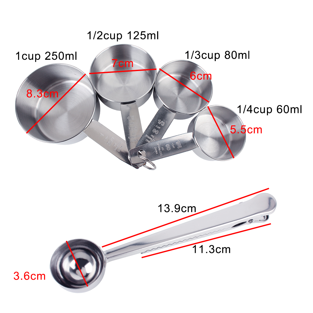 쌓을 수있는 측정 컵과 숟가락 세트 베이킹 도구 스테인 - Kitchen Gadgets Oxo 리뷰 및 가격