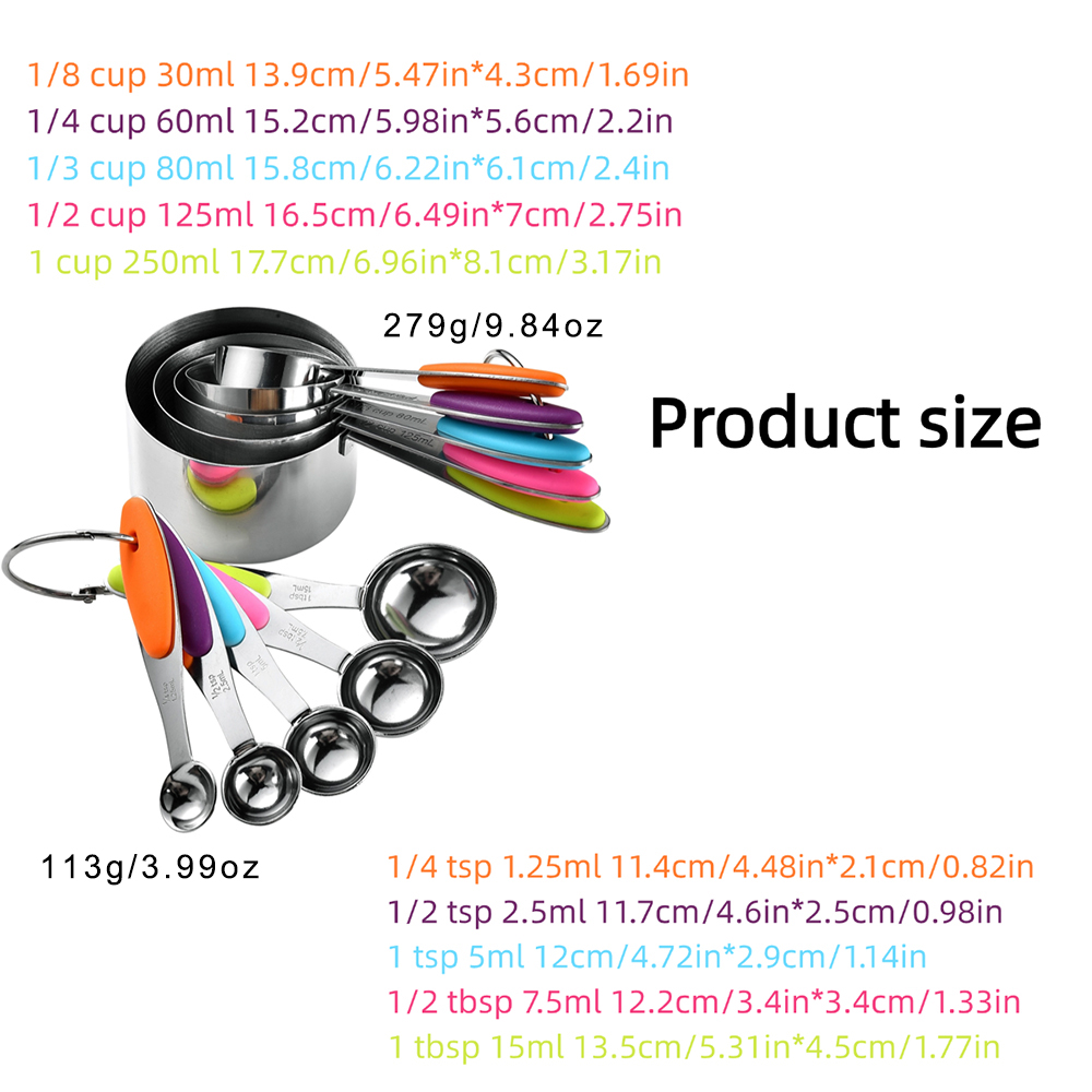 10개입 블랙 계량 스푼 세트 실리콘 손잡이 스테인리스 - Kitchen Gadgets Set 리뷰 및 가격